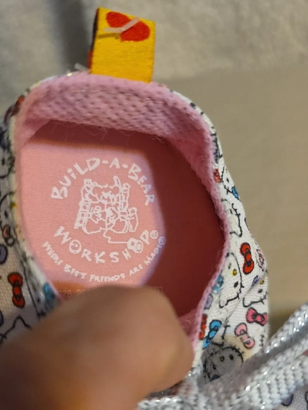BABW - Hello Kitty White Pink Printed Canvas Baby Shoes with Bow Purse